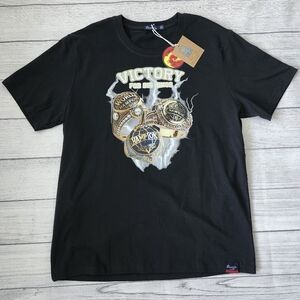 Men's Black Victory Graphic T-Shirt with Gold Accents
